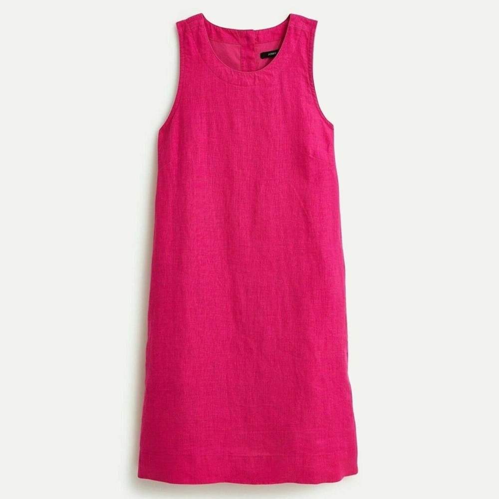 J. Crew button back pink linen shift dress - Picture 2 of 14